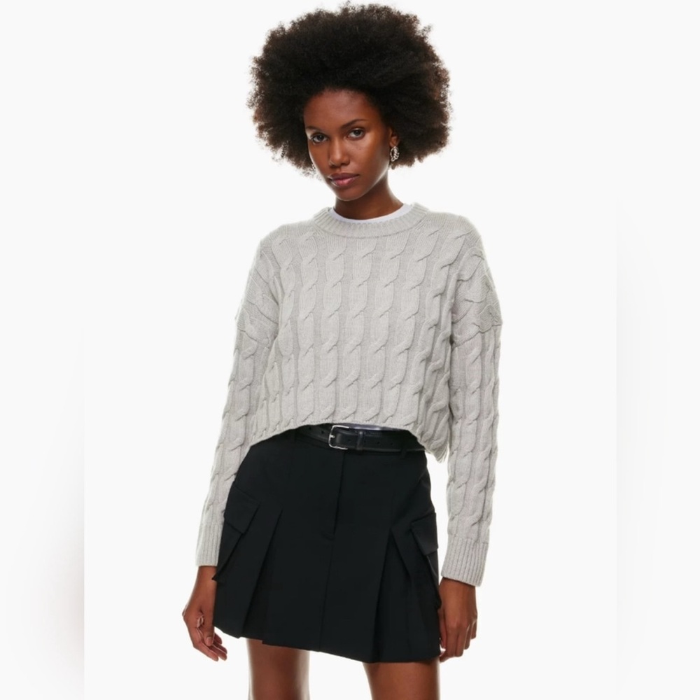 Babaton Glory Crop Sweater in Heather Birch size 2xs